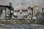 A caveira que dá nome ao Templo de La Calavera, nas ruínas mayas de Palenque, em Chiapas, no sul do México